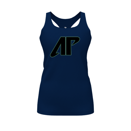 [FT0TRBNV-FYS-LOGO1] Decker Racerback Tank Top (Female Youth S, Navy, Logo 1)