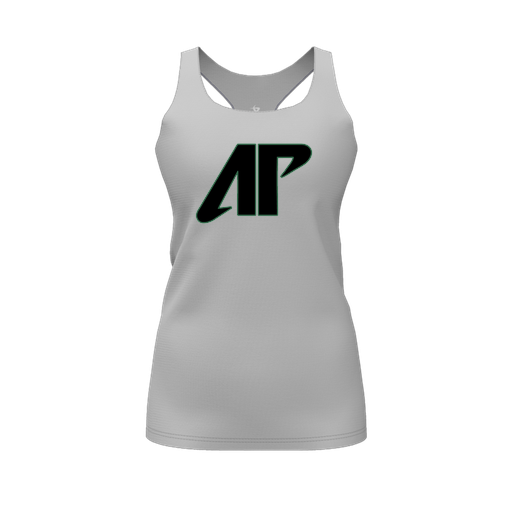 [FT0TRBGY-FYS-LOGO1] Decker Racerback Tank Top (Female Youth S, Gray, Logo 1)