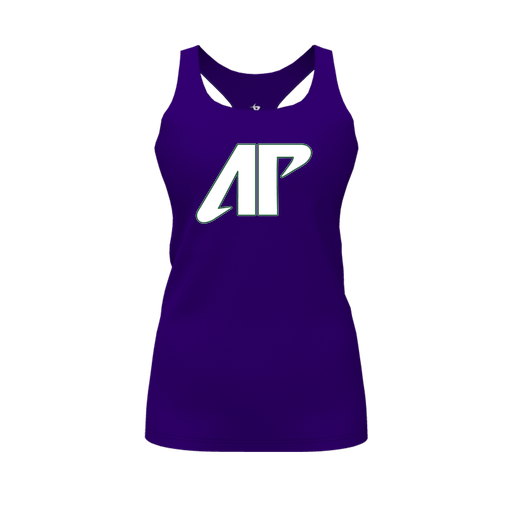 [FT0TRBPP-FYS-LOGO2] Decker Racerback Tank Top (Female Youth S, Purple, Logo 2)