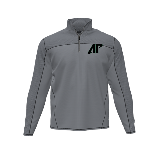 [CUS-DFW-QTRZ-PER-LSL-GRY-AS-LOGO1] Quarter Zip Pullover (Adult S, Gray, Logo 1)