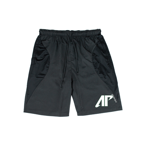 [CUS-DFW-SHOR-PER-CRV-BLK-YXXS-LOGO2] Shorts (Curve Shorts) (Youth XXS, Black, Logo 2)