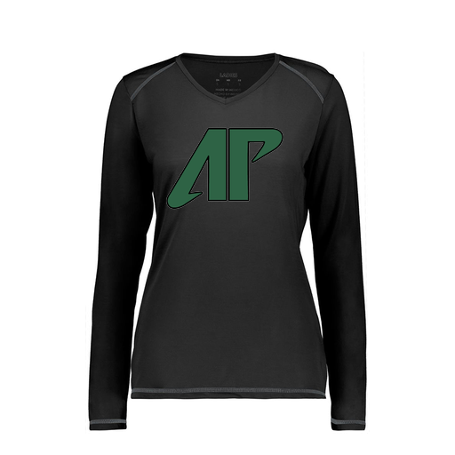 [6847.080.XS-LOGO3] Women's SoftTouch Long Sleeve (Female Adult XS, Black, Logo 3)