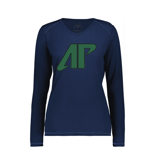 [6847.065.XS-LOGO3] Women's SoftTouch Long Sleeve (Female Adult XS, Navy, Logo 3)