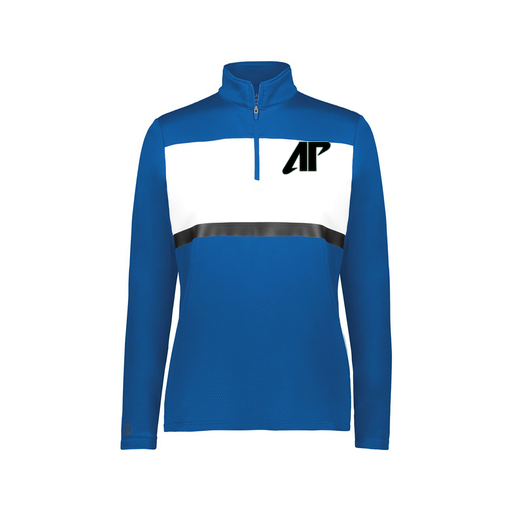 [222791.280.XS-LOGO1] Ladies Bold 1/4 Zip Pullover (Female Adult XS, Royal, Logo 1)