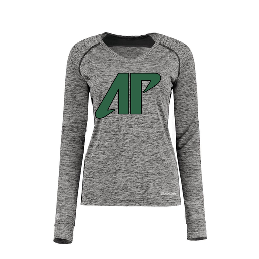 [222770.K94.XS-LOGO3] Ladies Electric Long Sleeve Shirt (Female Adult XS, Black, Logo 3)