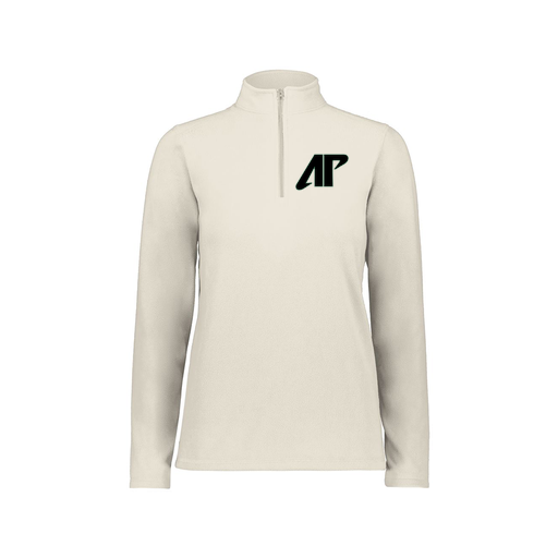 [6864.53T.XS-LOGO1] Ladies MicroFleece 1/4 Zip Pullover (Female Adult XS, White, Logo 1)