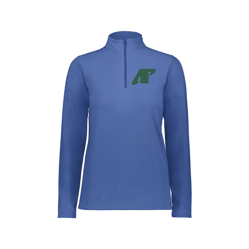 [6864.060.XS-LOGO3] Ladies MicroFleece 1/4 Zip Pullover (Female Adult XS, Royal, Logo 3)