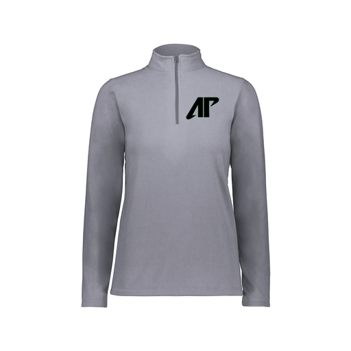 [6864.059.XS-LOGO1] Ladies MicroFleece 1/4 Zip Pullover (Female Adult XS, Gray, Logo 1)