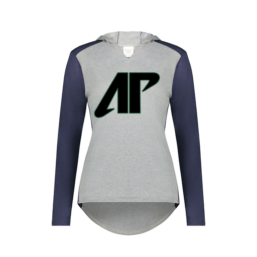 [6902.29V.XS-LOGO1] Ladies Vintage Hoodie (Female Adult XS, Navy, Logo 1)