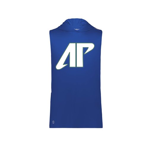 [222590.060.XS-LOGO2] Men's CoolDry Sleeveless Hoodie (Adult XS, Royal, Logo 2)