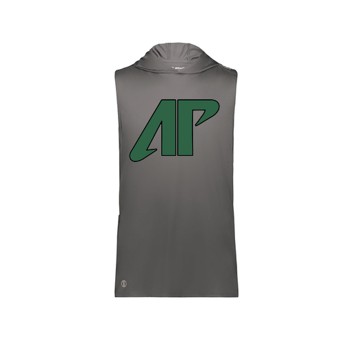 [222590.98D.XS-LOGO3] Men's CoolDry Sleeveless Hoodie (Adult XS, Gray, Logo 3)