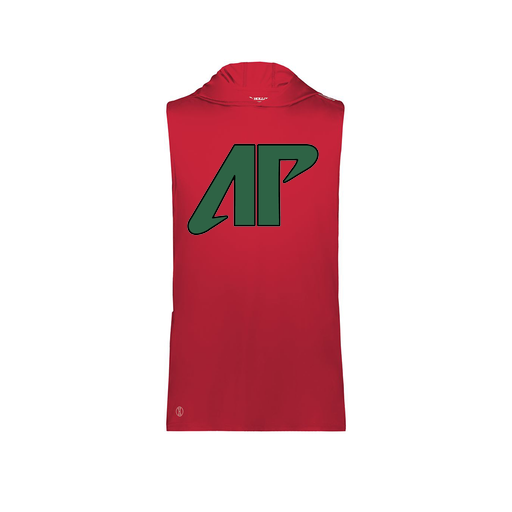 [222590.083.XS-LOGO3] Men's CoolDry Sleeveless Hoodie (Adult XS, Red, Logo 3)