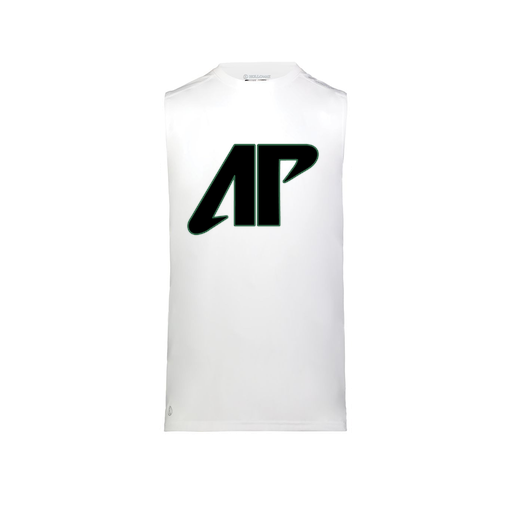 [222593.005.S-LOGO1] Men's CoolDry TankTop (Adult S, White, Logo 1)