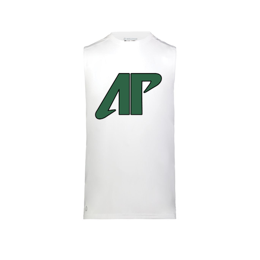 [222593.005.S-LOGO3] Men's CoolDry TankTop (Adult S, White, Logo 3)