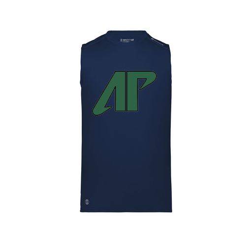 [222593.065.S-LOGO3] Men's CoolDry TankTop (Adult S, Navy, Logo 3)