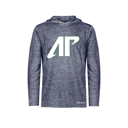 [FOLHCGNV-AS-LOGO2] Decker Men's Charge Hoodie (Adult S, Navy, Logo 2)