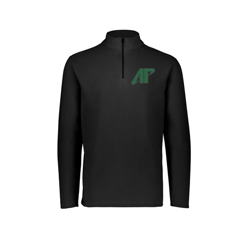 [6863.080.XS-LOGO3] Men's MicroFleece 1/4 Zip Pullover (Adult XS, Black, Logo 3)