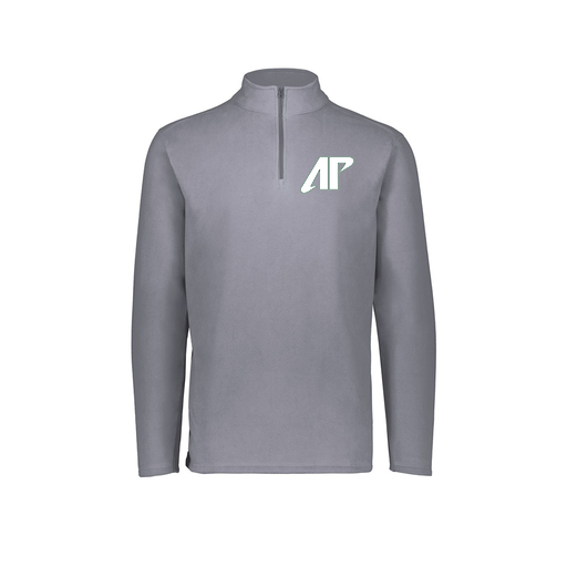 [6863.059.XS-LOGO2] Men's MicroFleece 1/4 Zip Pullover (Adult XS, Gray, Logo 2)