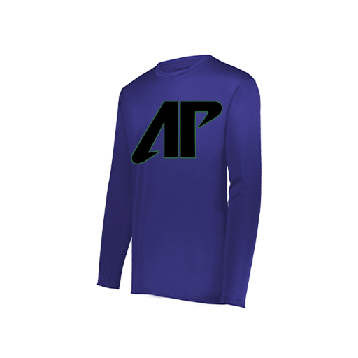 [222822.747.XS-LOGO1] Men's LS Smooth Sport Shirt (Adult XS, Purple, Logo 1)