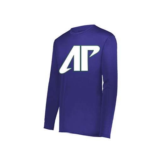 [222822.747.XS-LOGO2] Men's LS Smooth Sport Shirt (Adult XS, Purple, Logo 2)