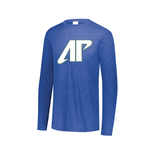 [FTLCUBRY-AXS-LOGO2] Decker Men's Tri-Blend T-Shirt - Long Sleeve (Adult XS, Royal, Logo 2)