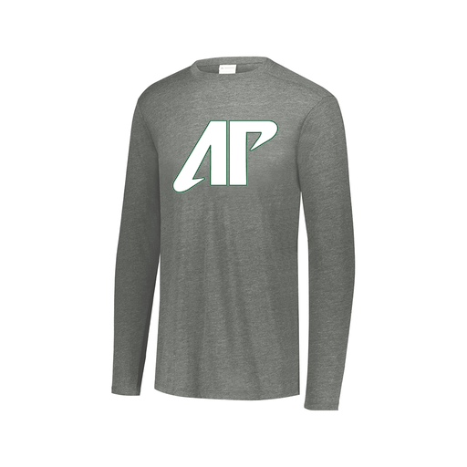 [FTLCUBGY-AXS-LOGO2] Decker Men's Tri-Blend T-Shirt - Long Sleeve (Adult XS, Gray, Logo 2)