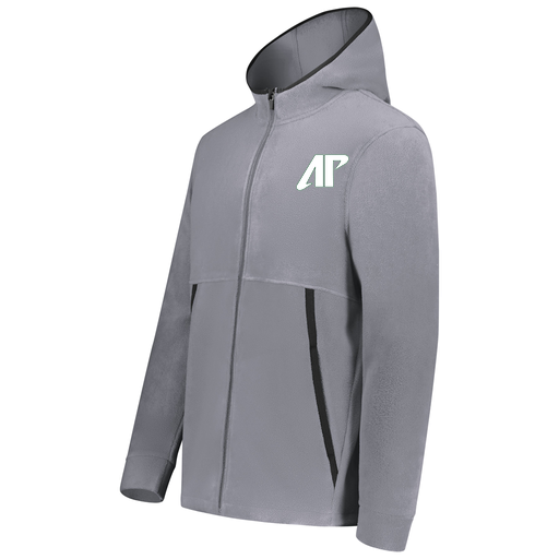 [6858.059.XS-LOGO2] Men's Chill Full Zip Fleece (Adult XS, Gray, Logo 2)