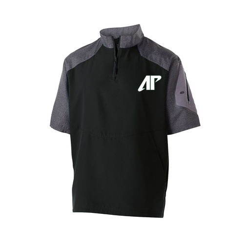 [229545.H05.XS-LOGO2] Men's Raider SS Pullover (Adult XS, Black, Logo 2)