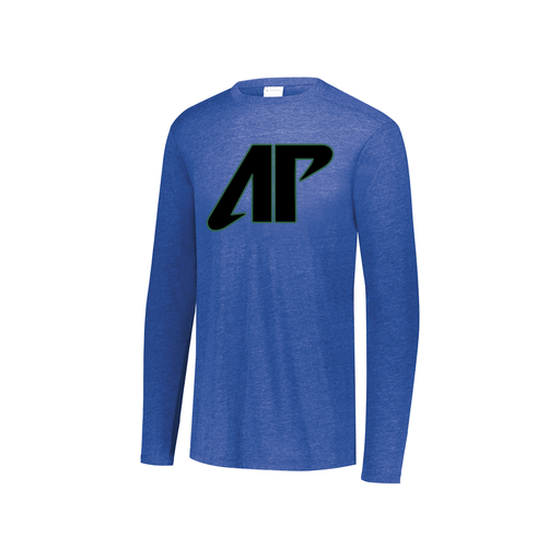 [FTLCUBRY-YS-LOGO1] Decker Youth Tri-Blend T-Shirt - Long Sleeve (Youth S, Royal, Logo 1)