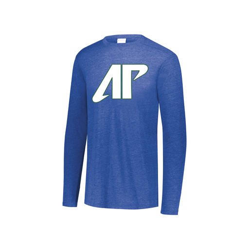 [FTLCUBRY-YS-LOGO2] Decker Youth Tri-Blend T-Shirt - Long Sleeve (Youth S, Royal, Logo 2)