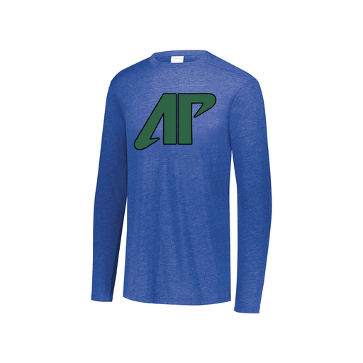 [FTLCUBRY-YS-LOGO3] Decker Youth Tri-Blend T-Shirt - Long Sleeve (Youth S, Royal, Logo 3)