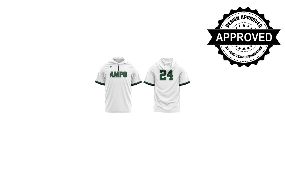 White AMPO 1/4 Zip Number Only