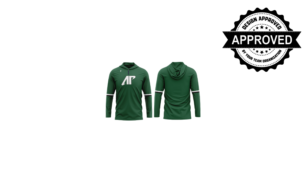 Green LS AP 1/4 Zip Blank Back