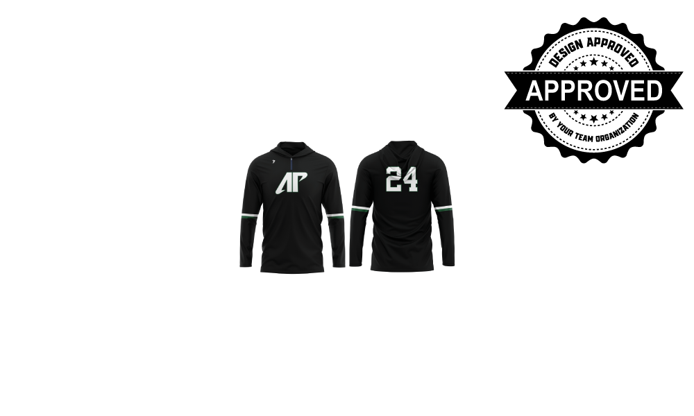 Black LS AP 1/4 Zip Number Only