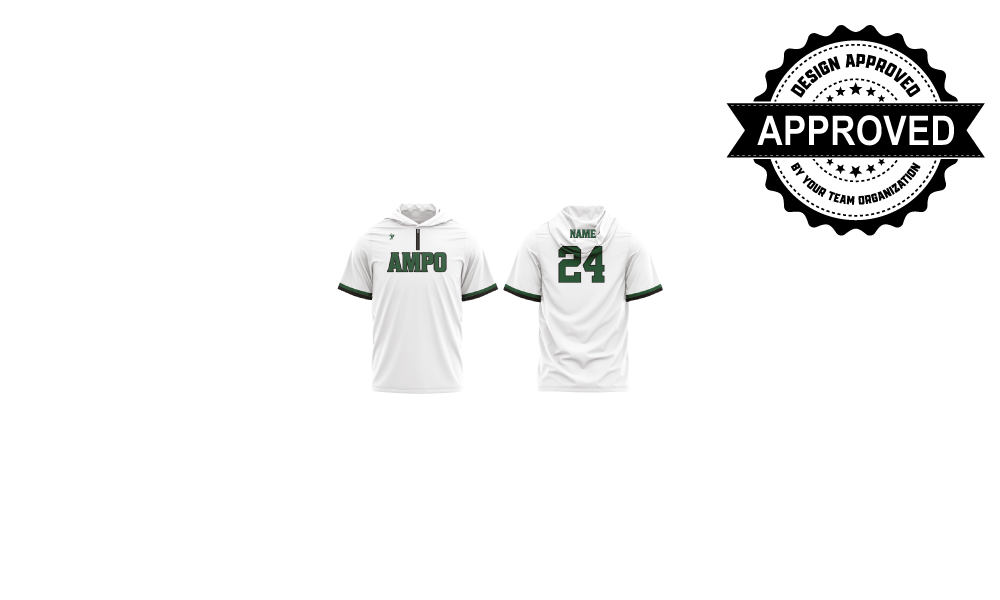 White AMPO 1/4 Zip Name and Number