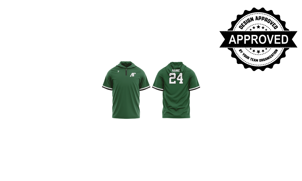 Green AP 1/4 Zip with Name and Number