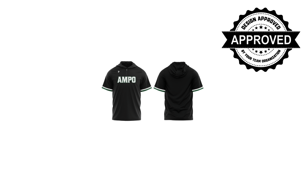 Black AMPO 1/4 Zip Blank Back