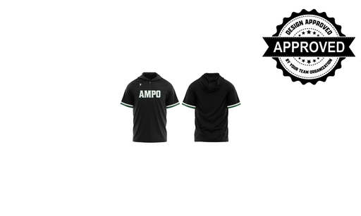Black AMPO 1/4 Zip Blank Back