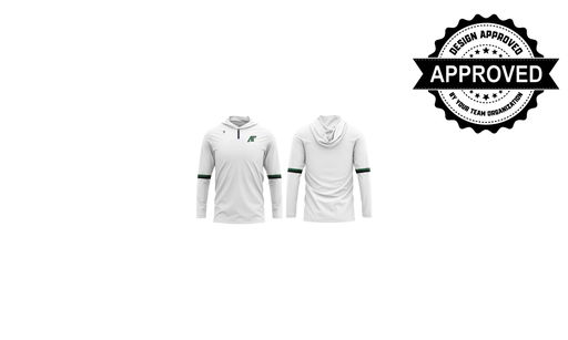 White LS AP 1/4 Zip Blank Back