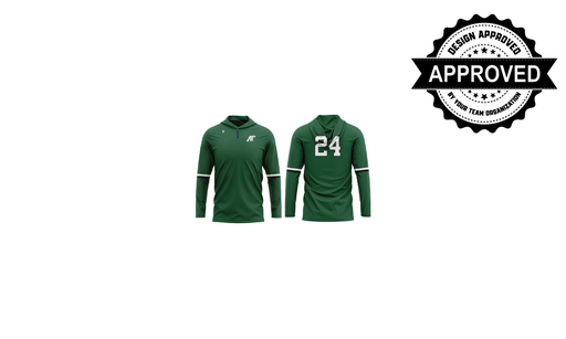 Green LS AP 1/4 Zip w/Number
