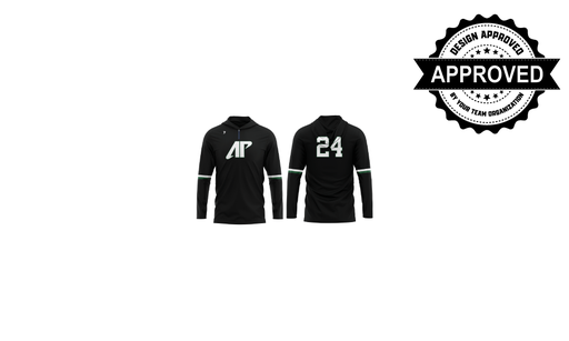 Black LS AP 1/4 Zip Number Only