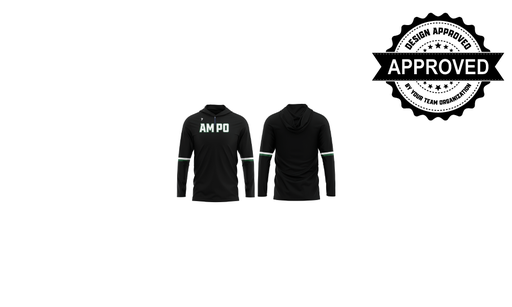 Black LS AMPO 1/4 Zip Blank Back