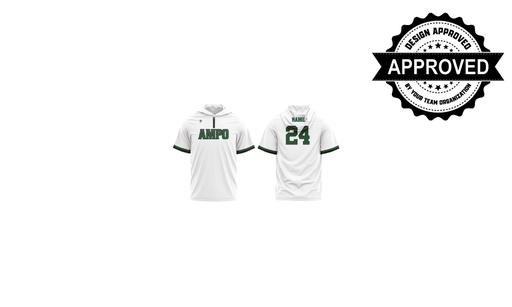 White AMPO 1/4 Zip Name and Number