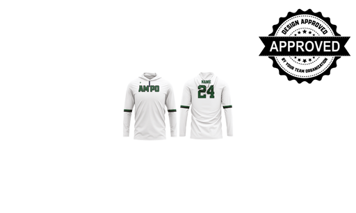 White LS AMPO 1/4 Zip Name and Number