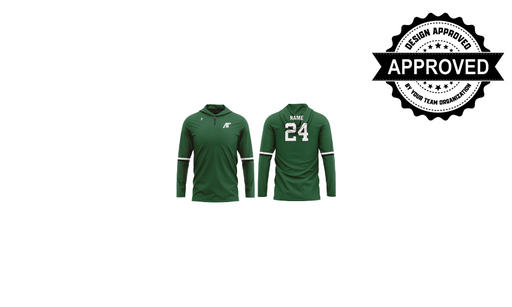 Green LS AP 1/4 Zip Name and Number